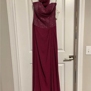 CAMERON BLAKE MOTHER OF THE BRIDE /EVENING DRESSES 218630 cranberry color
